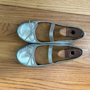Silver Ballet Flats